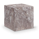 Meridian Piazza Brown Marble Finish Concrete End Table IMAGE 1