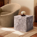 Meridian Piazza Brown Marble Finish Concrete End Table IMAGE 2