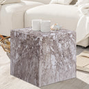Meridian Piazza Brown Marble Finish Concrete End Table IMAGE 3