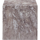 Meridian Piazza Brown Marble Finish Concrete End Table IMAGE 4