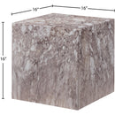 Meridian Piazza Brown Marble Finish Concrete End Table IMAGE 7