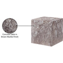 Meridian Piazza Brown Marble Finish Concrete End Table IMAGE 8
