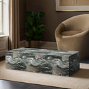 Meridian Piazza Green Marble Finish Concrete Coffee Table IMAGE 2