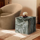 Meridian Piazza Green Marble Finish Concrete End Table IMAGE 2