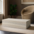 Meridian Piazza Travertine Travertine Finish Concrete Coffee Table IMAGE 2