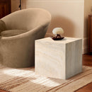 Meridian Piazza Travertine Travertine Finish Concrete End Table IMAGE 2