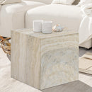 Meridian Piazza Travertine Travertine Finish Concrete End Table IMAGE 3