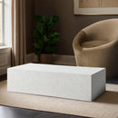 Meridian Piazza White Marble Finish Concrete Coffee Table IMAGE 2