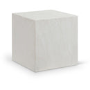 Meridian Piazza White Marble Finish Concrete End Table IMAGE 1