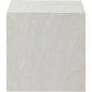 Meridian Piazza White Marble Finish Concrete End Table IMAGE 4