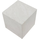 Meridian Piazza White Marble Finish Concrete End Table IMAGE 6