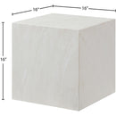 Meridian Piazza White Marble Finish Concrete End Table IMAGE 7