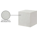 Meridian Piazza White Marble Finish Concrete End Table IMAGE 8