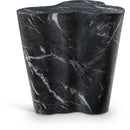 Meridian Monza Black Marble Finish Concrete End Table IMAGE 1