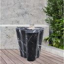 Meridian Monza Black Marble Finish Concrete End Table IMAGE 2