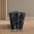 Meridian Monza Black Marble Finish Concrete End Table IMAGE 3
