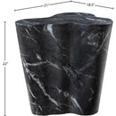 Meridian Monza Black Marble Finish Concrete End Table IMAGE 7