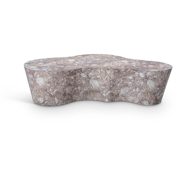 Meridian Monza Brown Marble Finish Concrete Coffee Table IMAGE 1