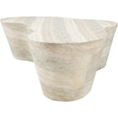 Meridian Monza Travertine Travertine Finish Concrete Coffee Table IMAGE 5