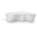 Meridian Monza White Marble Finish Concrete Coffee Table IMAGE 1