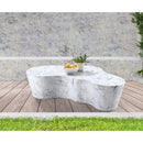 Meridian Monza White Marble Finish Concrete Coffee Table IMAGE 2