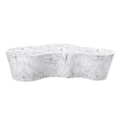 Meridian Monza White Marble Finish Concrete Coffee Table IMAGE 4