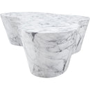 Meridian Monza White Marble Finish Concrete Coffee Table IMAGE 5