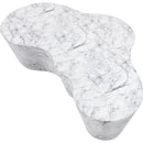 Meridian Monza White Marble Finish Concrete Coffee Table IMAGE 6