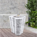 Meridian Monza White Marble Finish Concrete End Table IMAGE 2