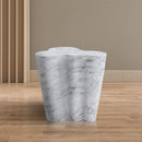 Meridian Monza White Marble Finish Concrete End Table IMAGE 3
