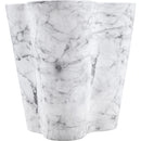 Meridian Monza White Marble Finish Concrete End Table IMAGE 4