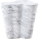 Meridian Monza White Marble Finish Concrete End Table IMAGE 5