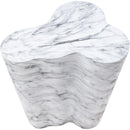 Meridian Monza White Marble Finish Concrete End Table IMAGE 6