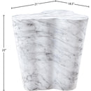 Meridian Monza White Marble Finish Concrete End Table IMAGE 7