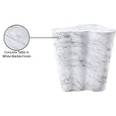 Meridian Monza White Marble Finish Concrete End Table IMAGE 8