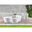 Meridian Monza White Marble Finish Concrete End Table IMAGE 9