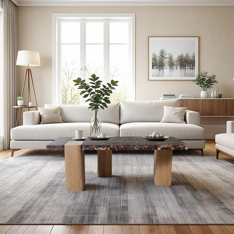 Meridian Ravenna Burgundy Coffee Table IMAGE 2