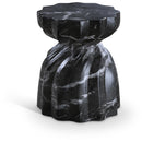 Meridian Caserta Black Marble Finish Concrete End Table IMAGE 1