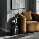 Meridian Caserta Black Marble Finish Concrete End Table IMAGE 3