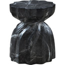 Meridian Caserta Black Marble Finish Concrete End Table IMAGE 5