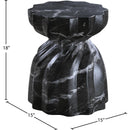 Meridian Caserta Black Marble Finish Concrete End Table IMAGE 7
