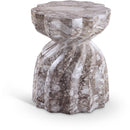 Meridian Caserta Brown Marble Finish Concrete End Table IMAGE 1