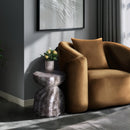 Meridian Caserta Brown Marble Finish Concrete End Table IMAGE 3