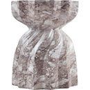 Meridian Caserta Brown Marble Finish Concrete End Table IMAGE 4