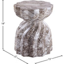 Meridian Caserta Brown Marble Finish Concrete End Table IMAGE 7