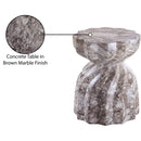Meridian Caserta Brown Marble Finish Concrete End Table IMAGE 8