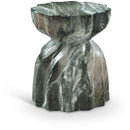 Meridian Caserta Green Marble Finish Concrete End Table IMAGE 1