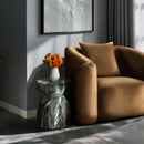 Meridian Caserta Green Marble Finish Concrete End Table IMAGE 3