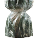 Meridian Caserta Green Marble Finish Concrete End Table IMAGE 4