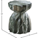 Meridian Caserta Green Marble Finish Concrete End Table IMAGE 7